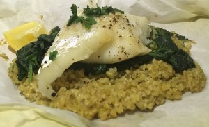 Cod en Papillote cooked close